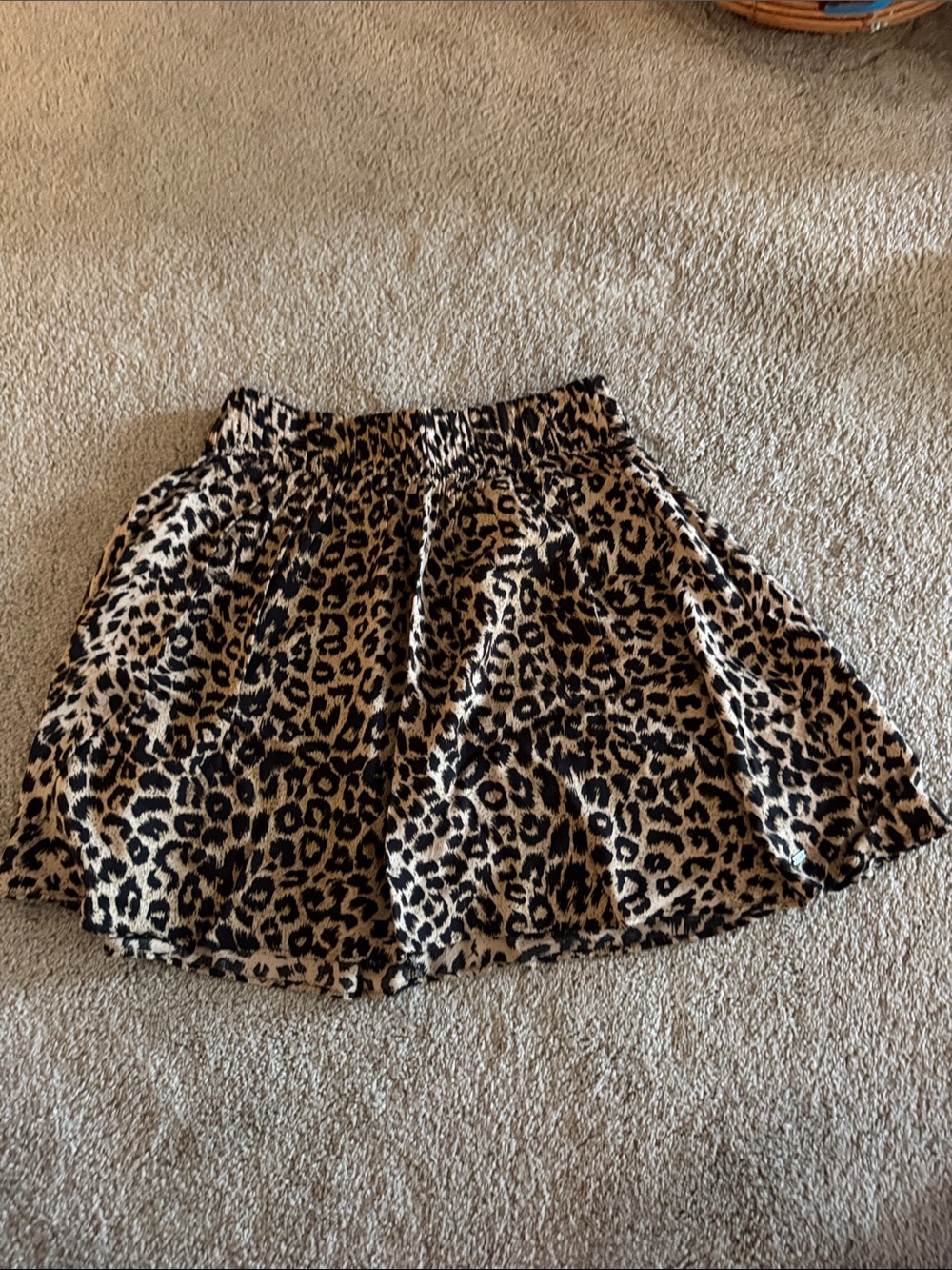 PINK Leopard Print Elastic Waist Mini Skirt